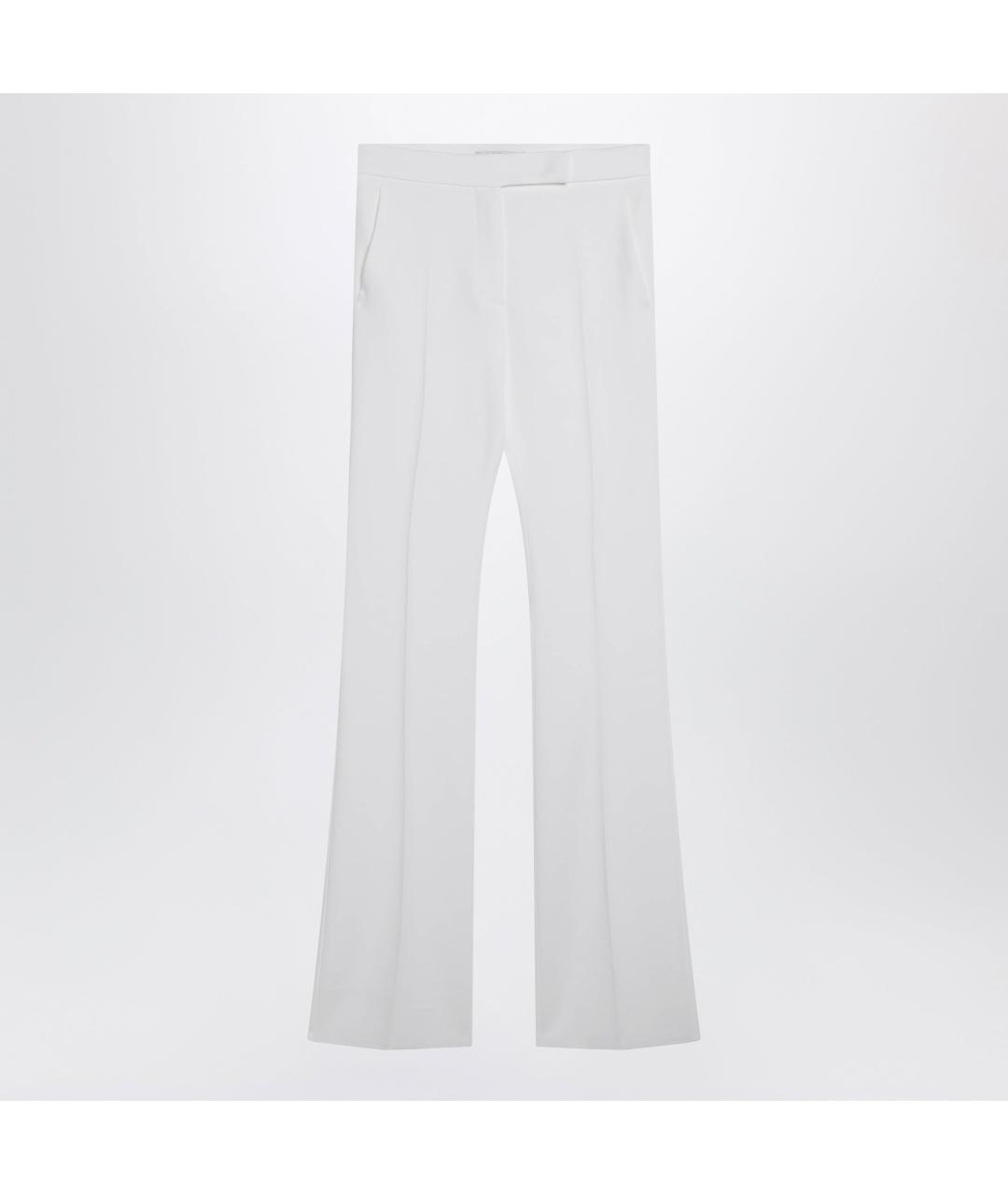 MAX MARA Белые хлопковые прямые брюки, фото 3