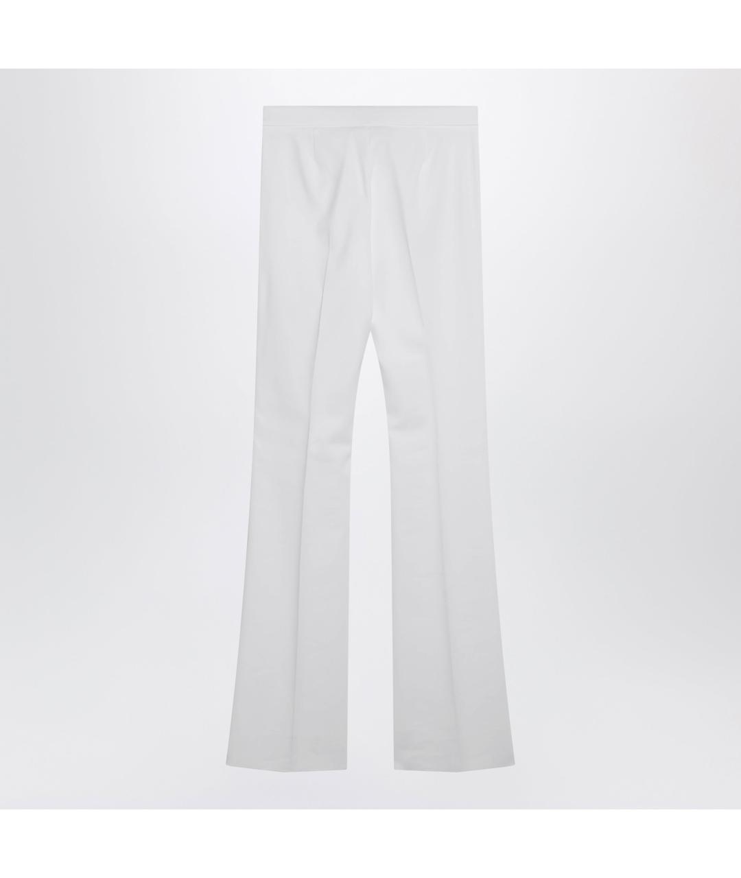 MAX MARA Белые хлопковые прямые брюки, фото 2