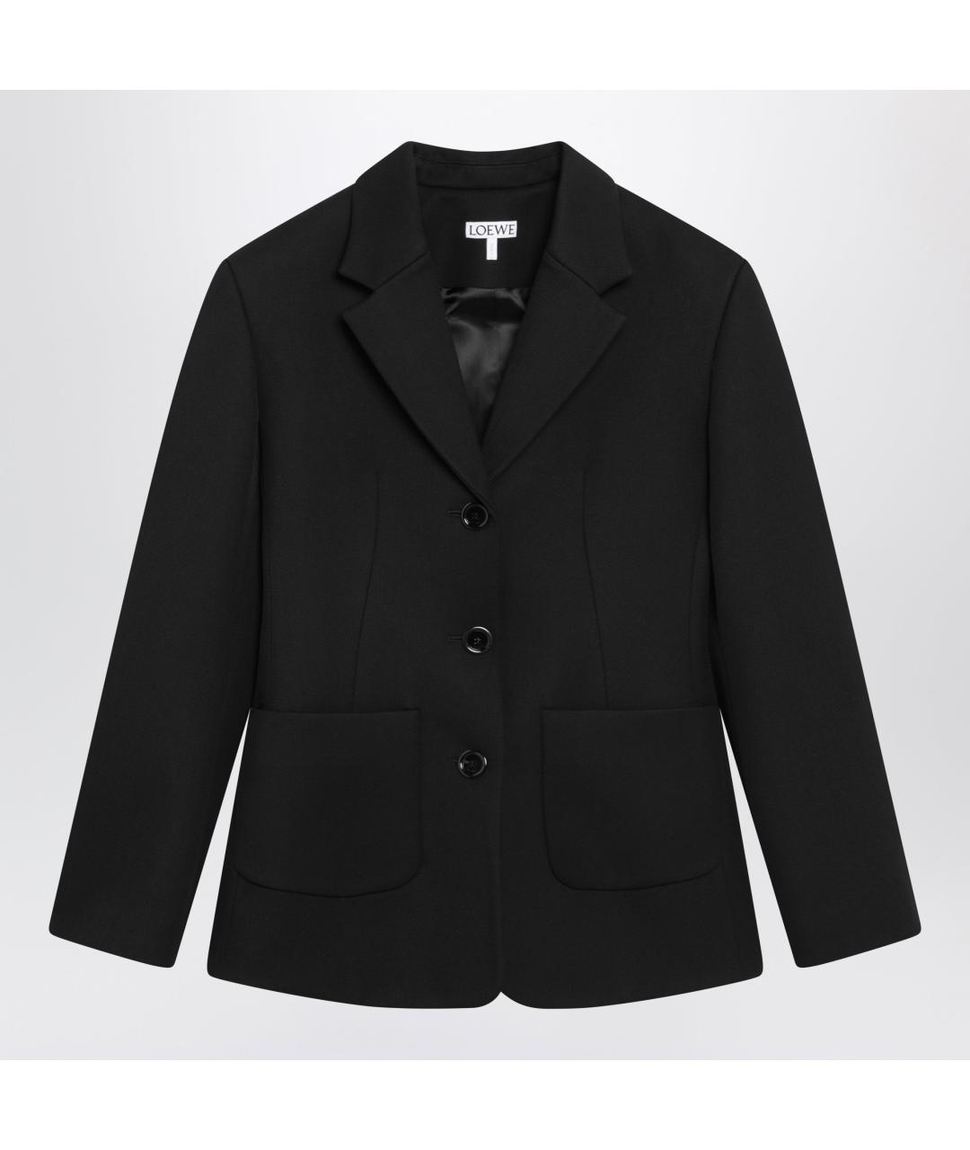 LOEWE Черный шерстяной жакет/пиджак, фото 2