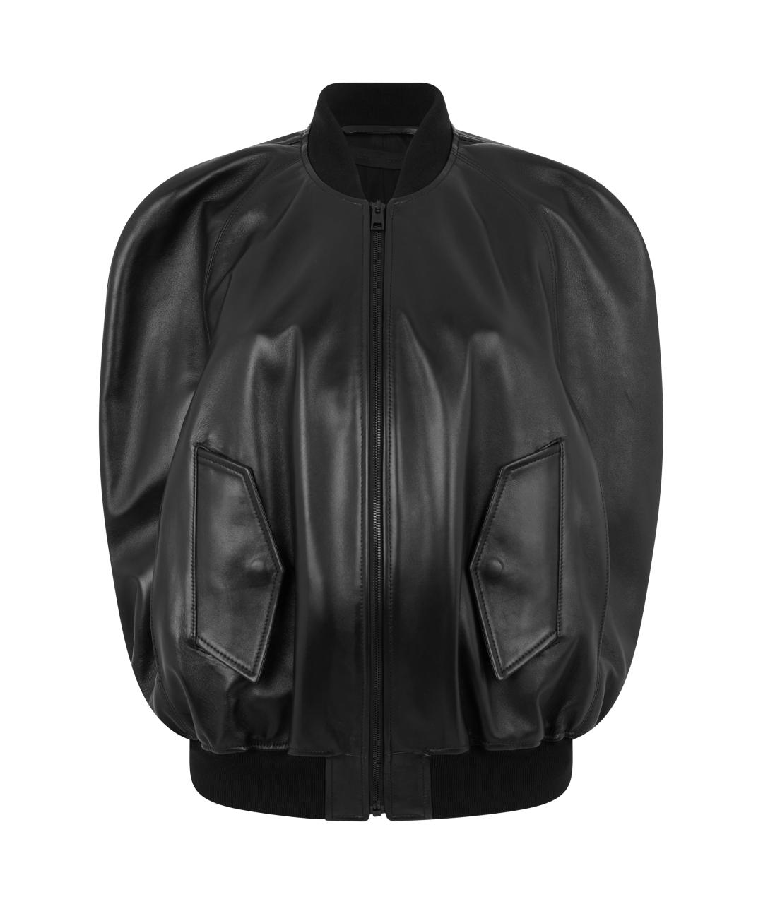 BALENCIAGA Черная кожаная куртка, фото 1