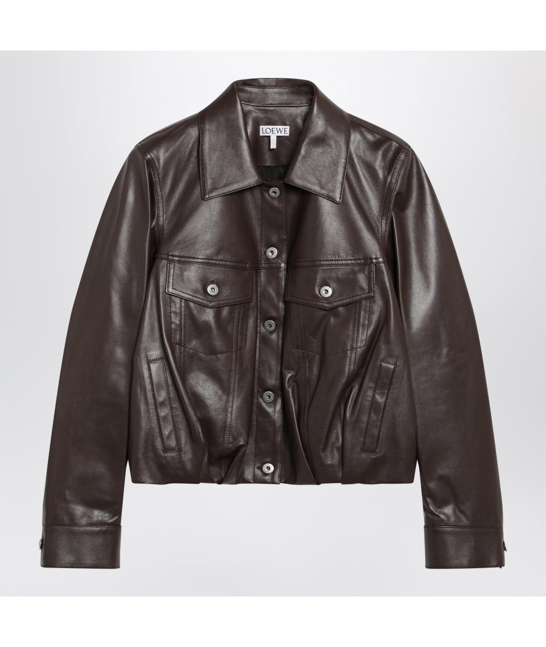 LOEWE Коричневая кожаная куртка, фото 2