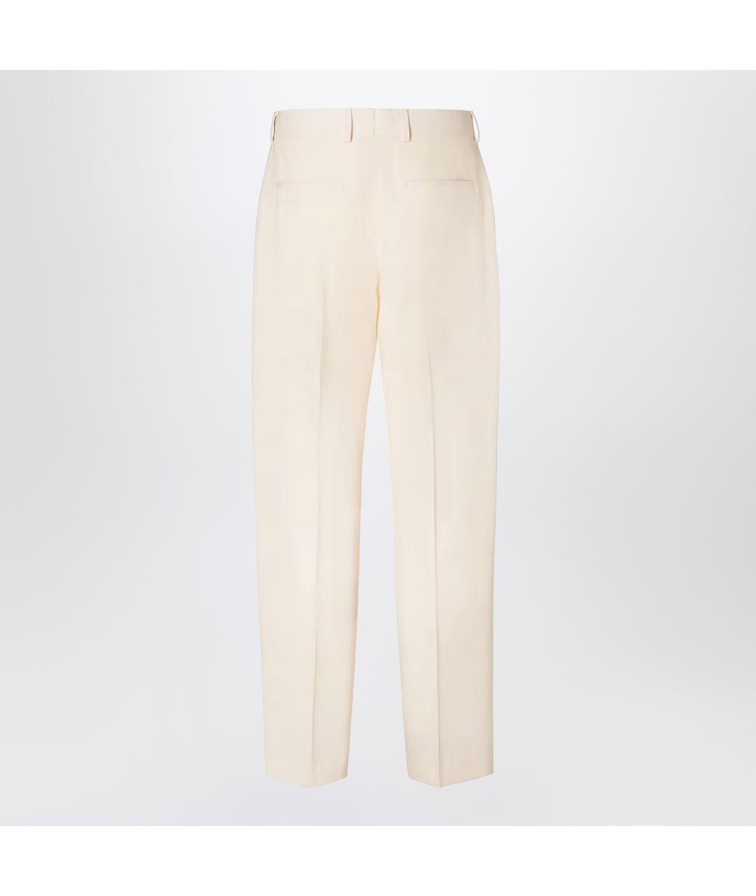 FENDI Бежевые шерстяные повседневные брюки, фото 2