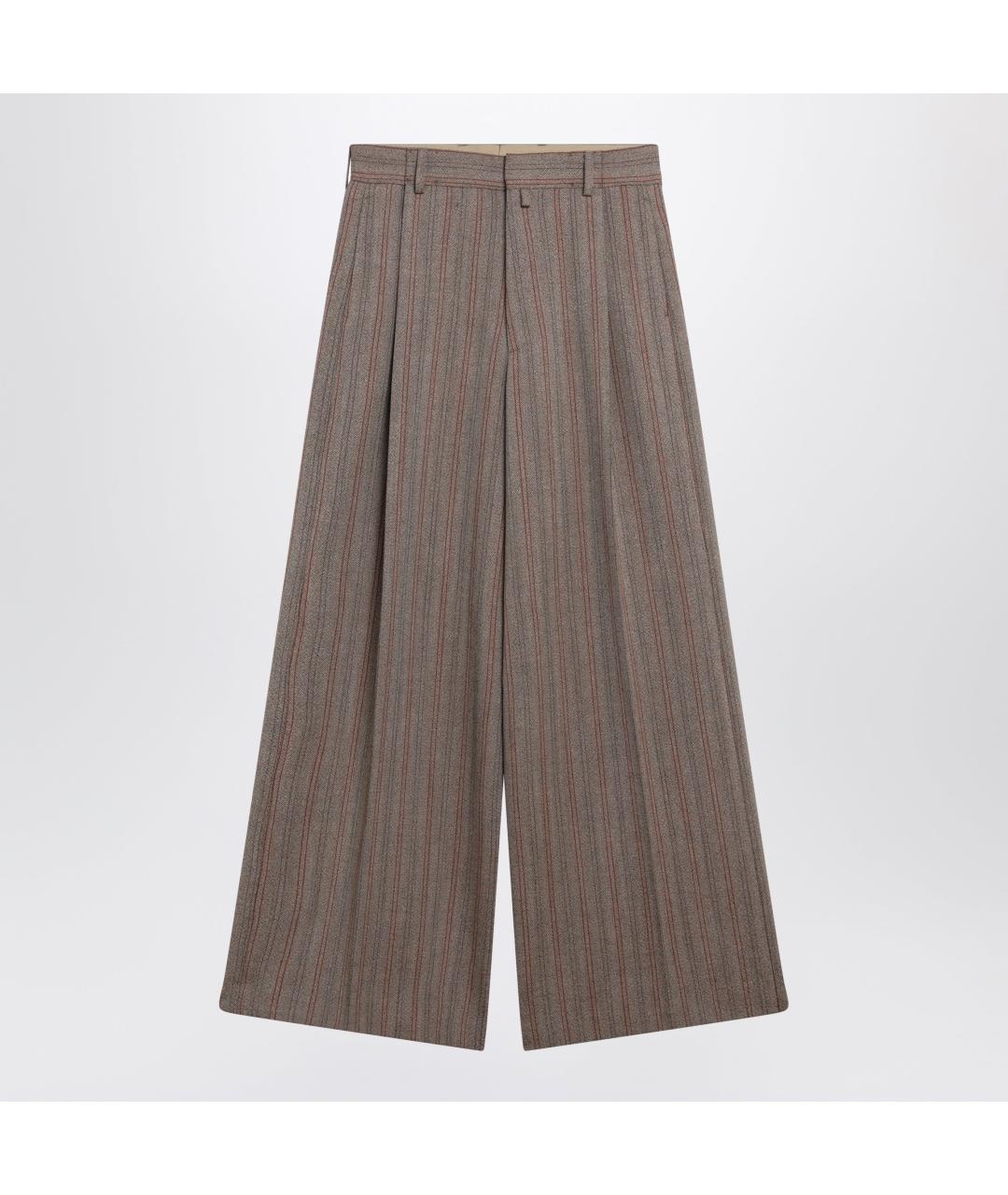 DRIES VAN NOTEN Серые шерстяные повседневные брюки, фото 3