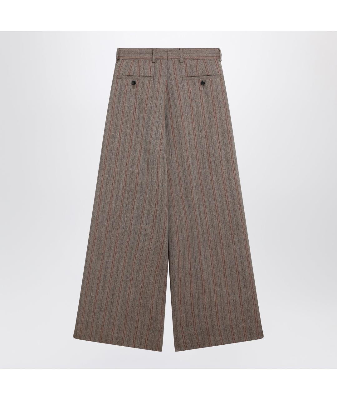 DRIES VAN NOTEN Серые шерстяные повседневные брюки, фото 2