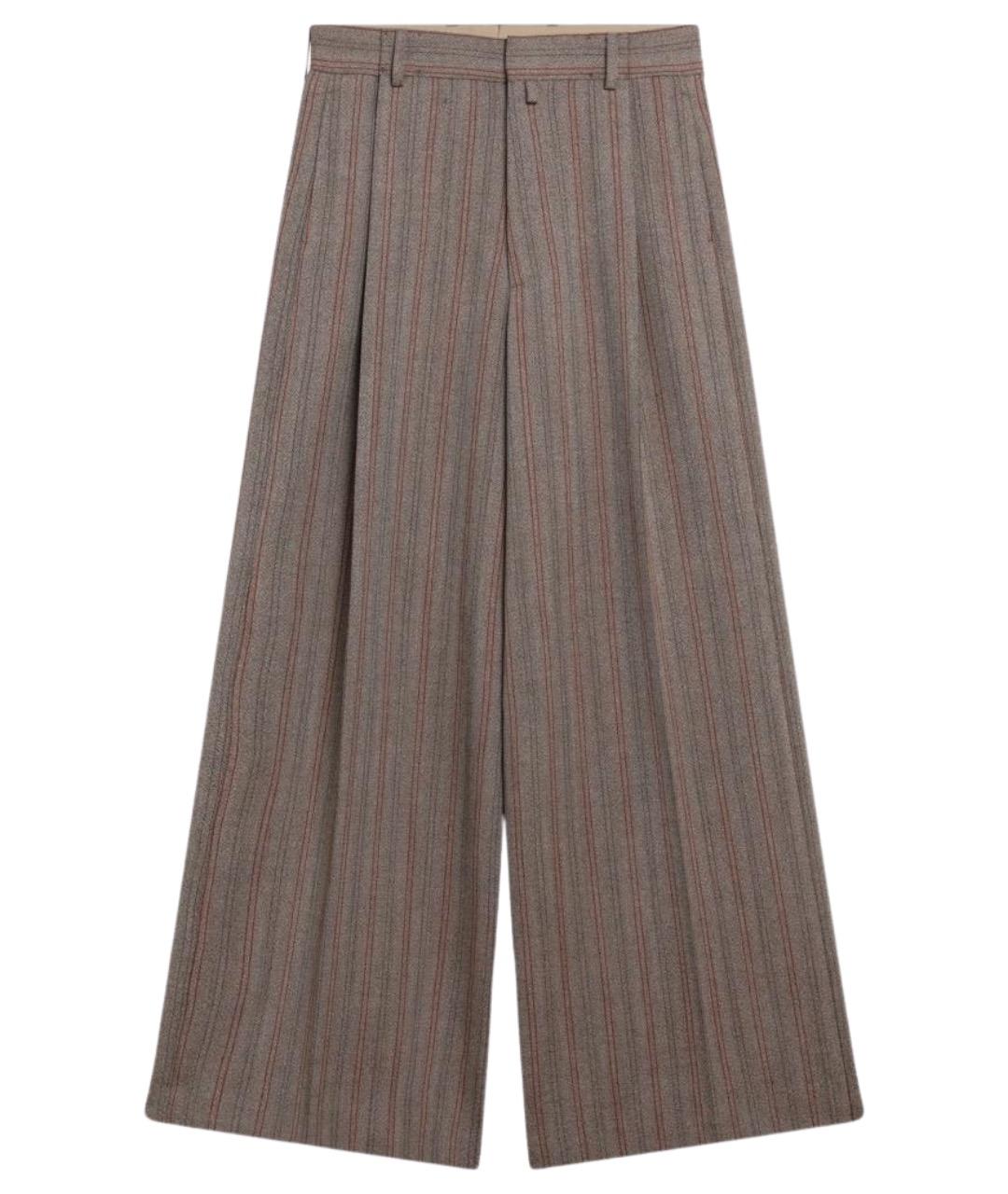 DRIES VAN NOTEN Серые шерстяные повседневные брюки, фото 1