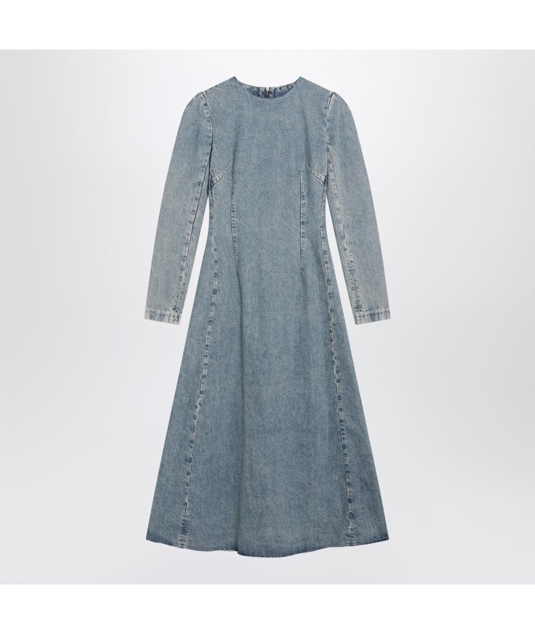 MAISON MARGIELA Голубое хлопковое повседневное платье, фото 3