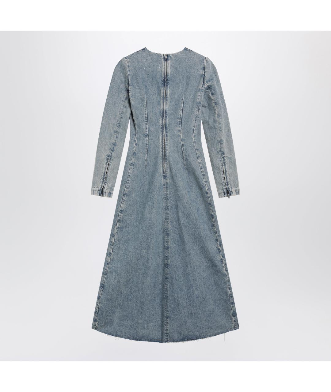 MAISON MARGIELA Голубое хлопковое повседневное платье, фото 2