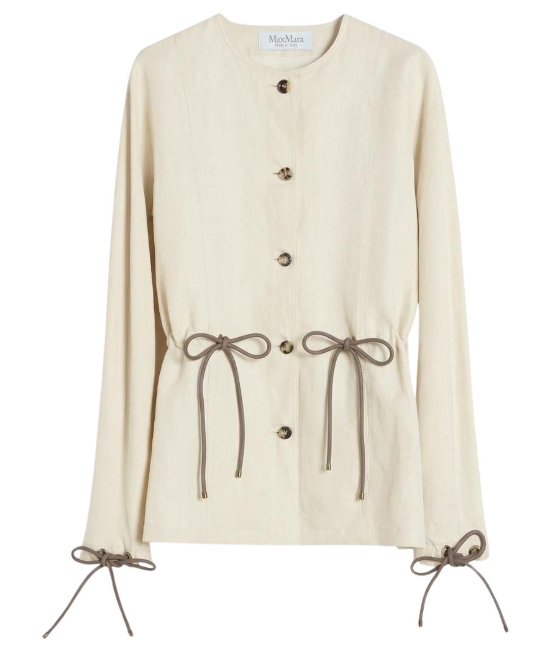 MAX MARA Бежевая льняная куртка, фото 1