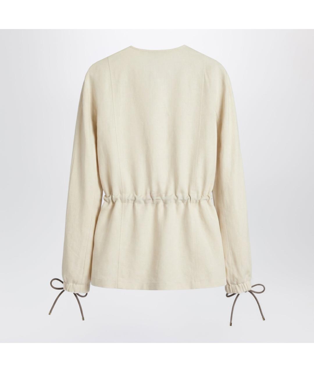 MAX MARA Бежевая льняная куртка, фото 2