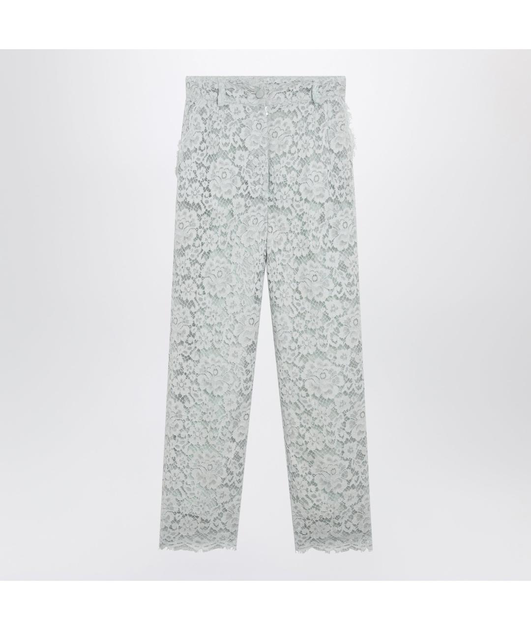 DOLCE&GABBANA Голубые хлопковые прямые брюки, фото 3