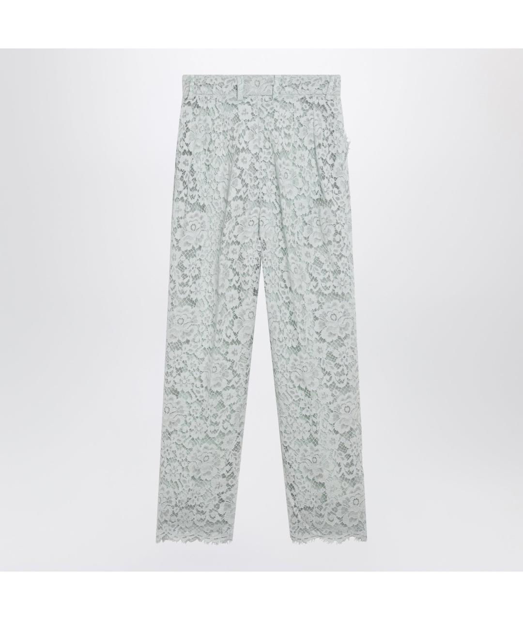 DOLCE&GABBANA Голубые хлопковые прямые брюки, фото 2