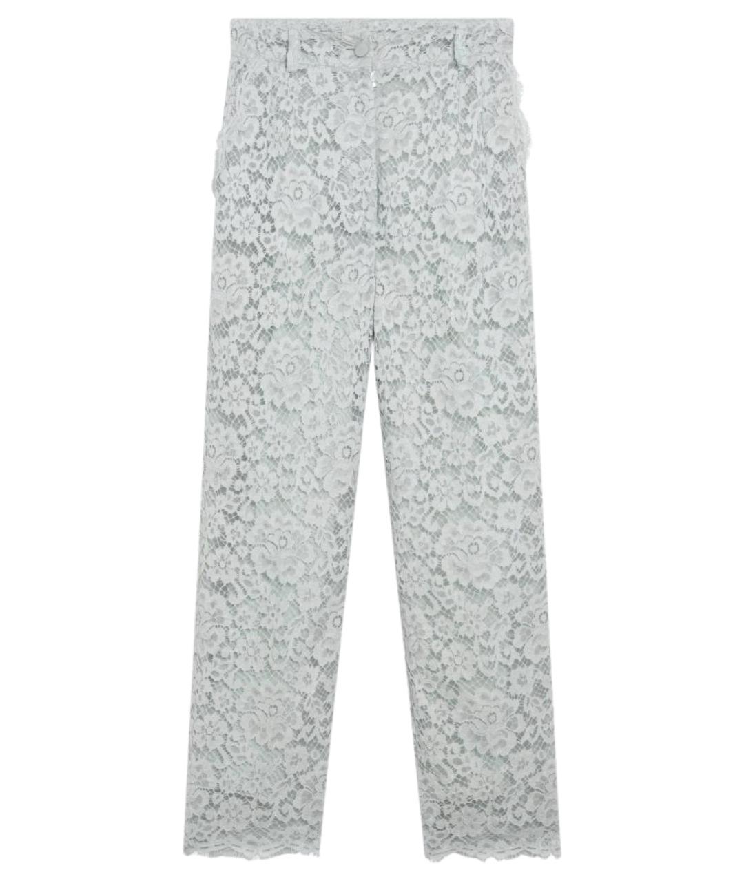 DOLCE&GABBANA Голубые хлопковые прямые брюки, фото 1