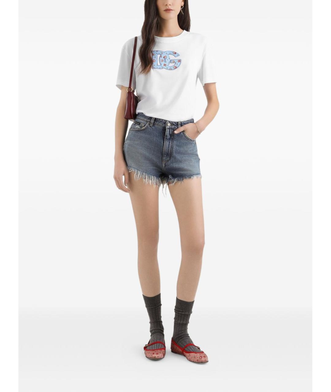 DOLCE&GABBANA Белая хлопковая футболка, фото 5