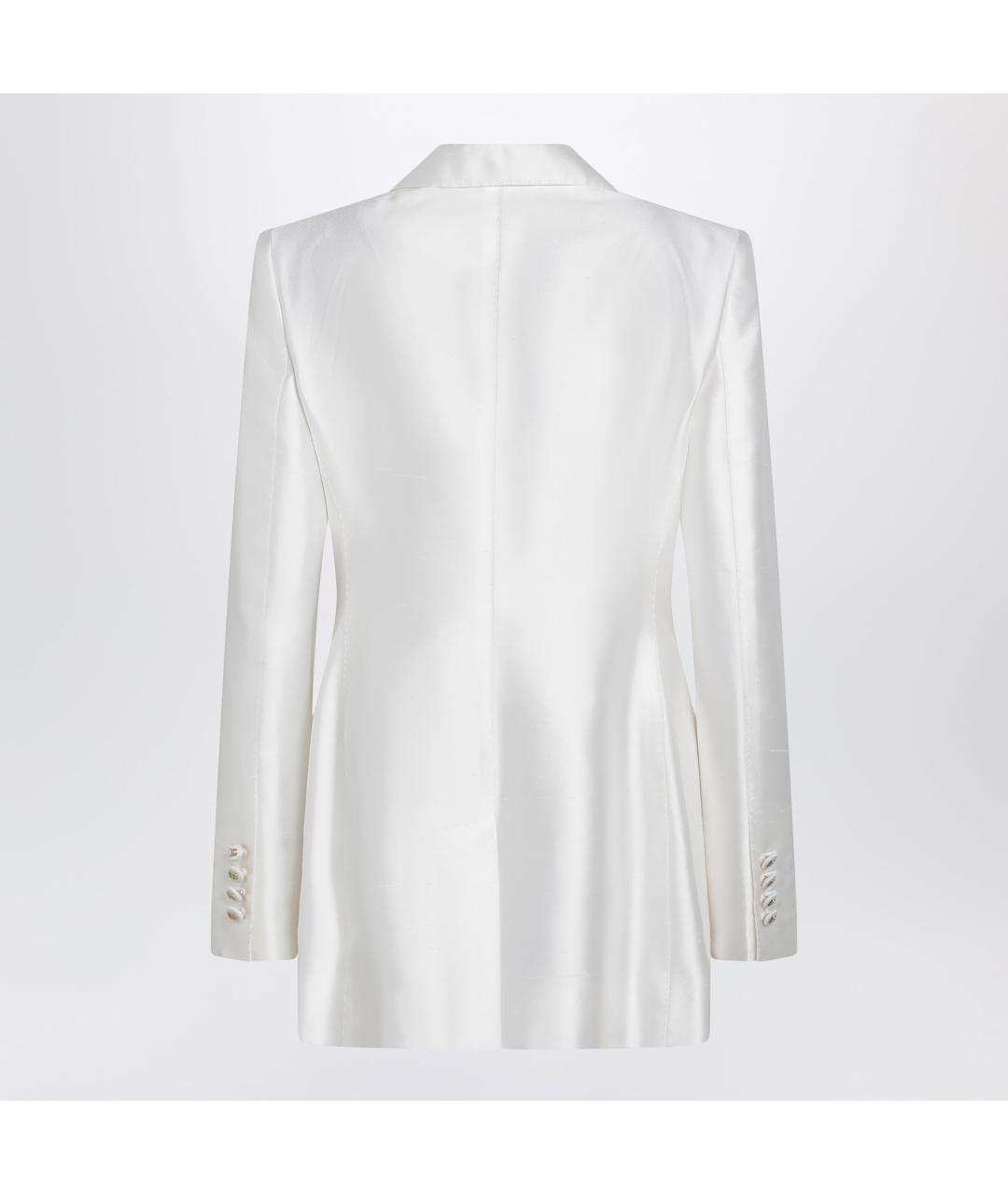 DOLCE&GABBANA Белый шелковый жакет/пиджак, фото 2