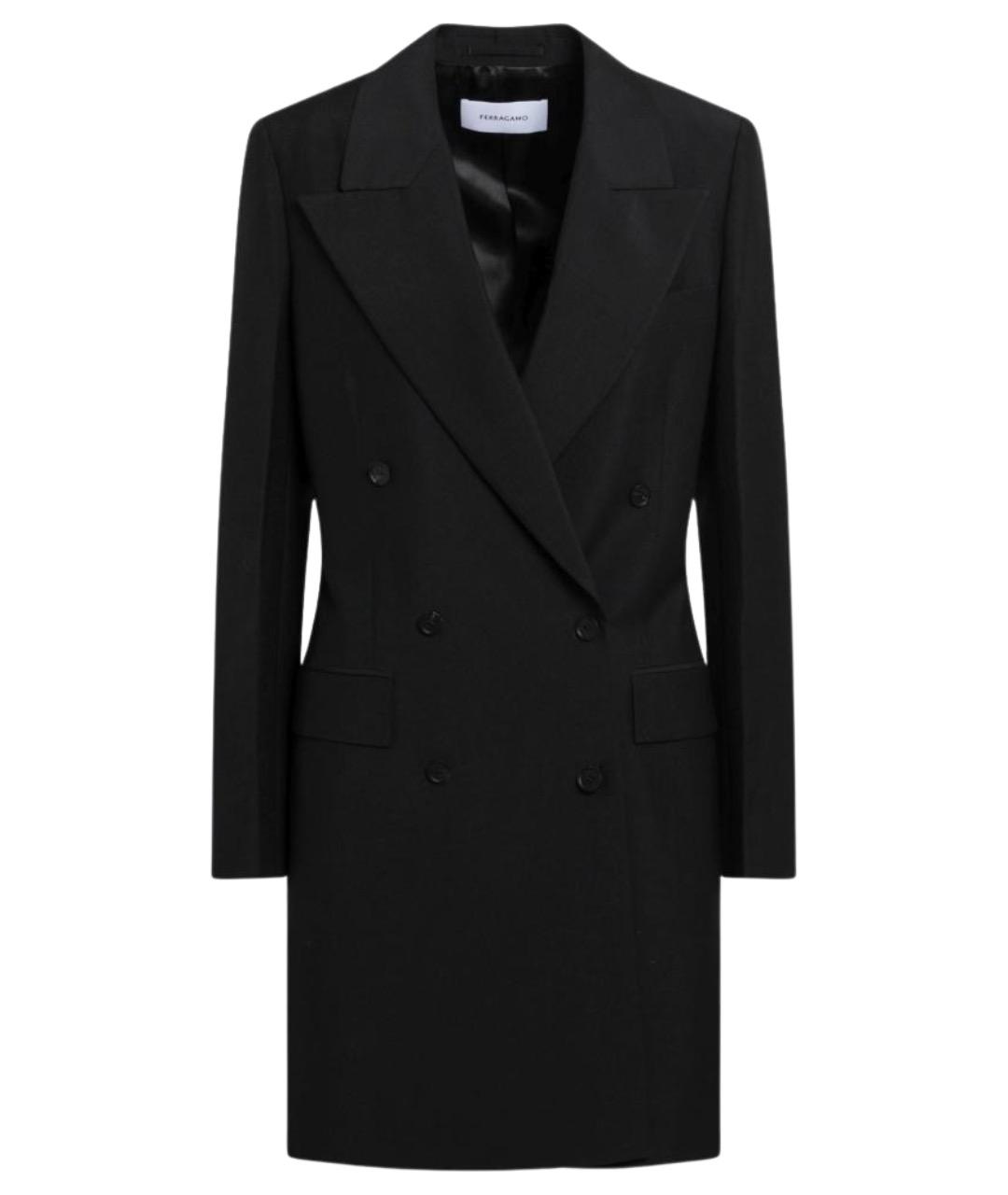 FERRAGAMO Черное шерстяное повседневное платье, фото 1