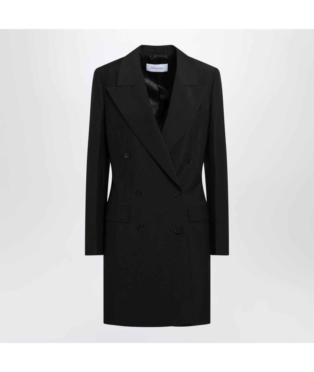 FERRAGAMO Черное шерстяное повседневное платье, фото 3
