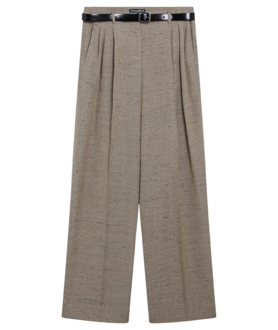 DOLCE&GABBANA Бежевые вискозные прямые брюки, фото 1