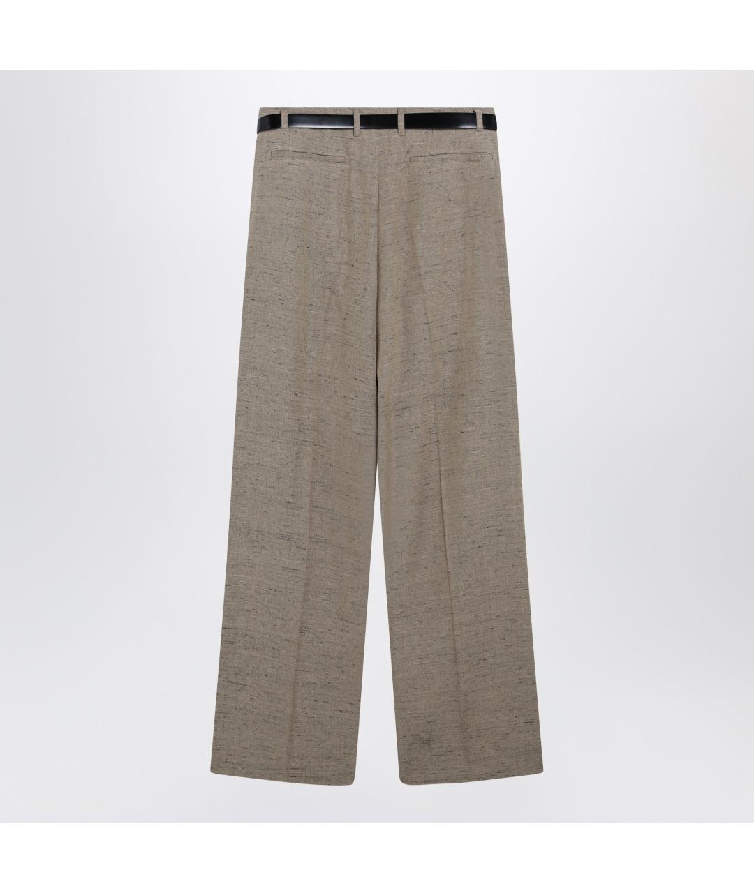 DOLCE&GABBANA Бежевые вискозные прямые брюки, фото 2