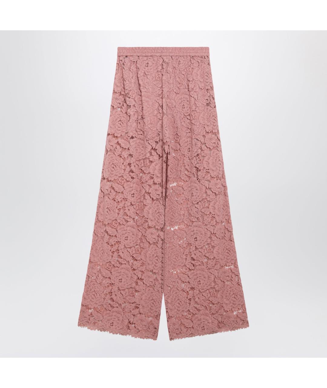 DOLCE&GABBANA Розовые вискозные прямые брюки, фото 2