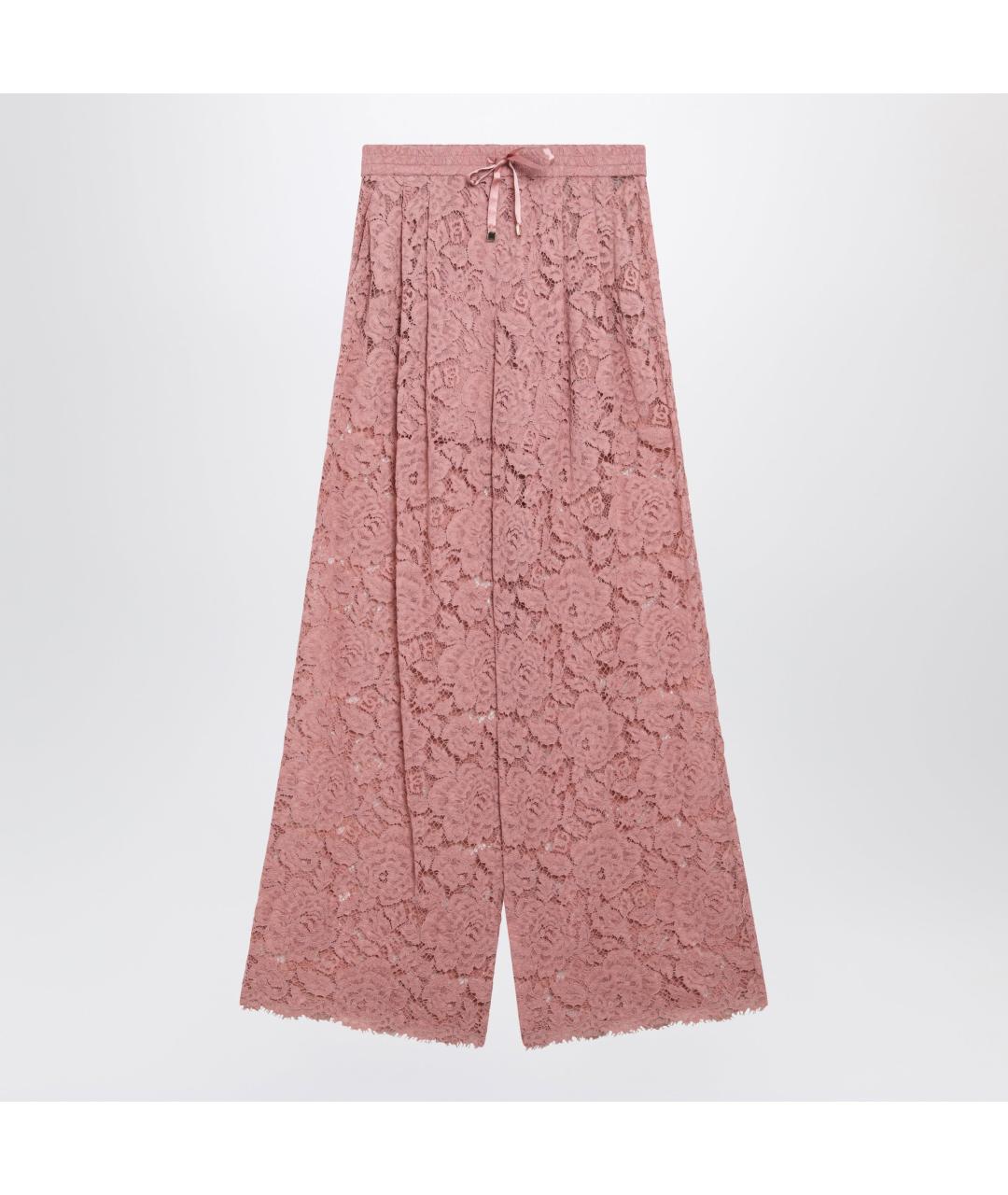 DOLCE&GABBANA Розовые вискозные прямые брюки, фото 3