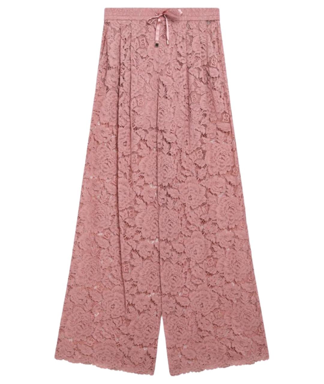 DOLCE&GABBANA Розовые вискозные прямые брюки, фото 1