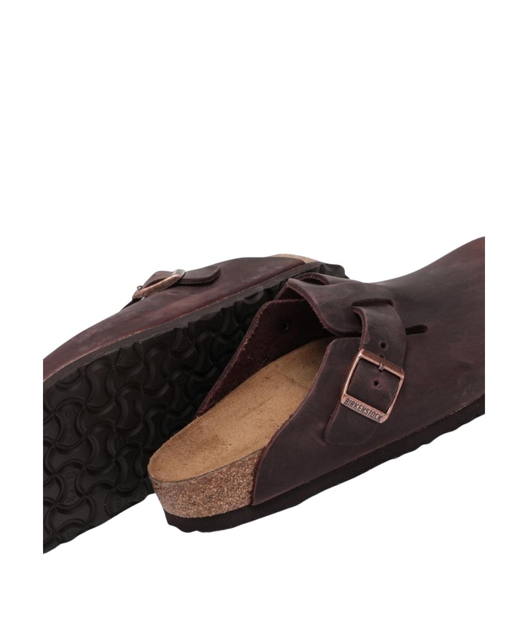 BIRKENSTOCK Коричневые кожаные сандалии, фото 5