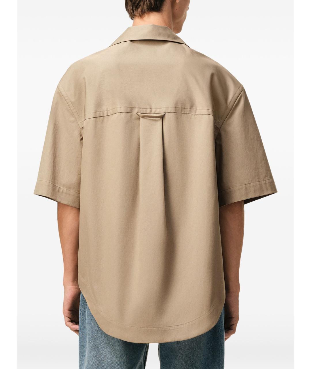 Ami Paris Бежевая хлопковая кэжуал рубашка, фото 4