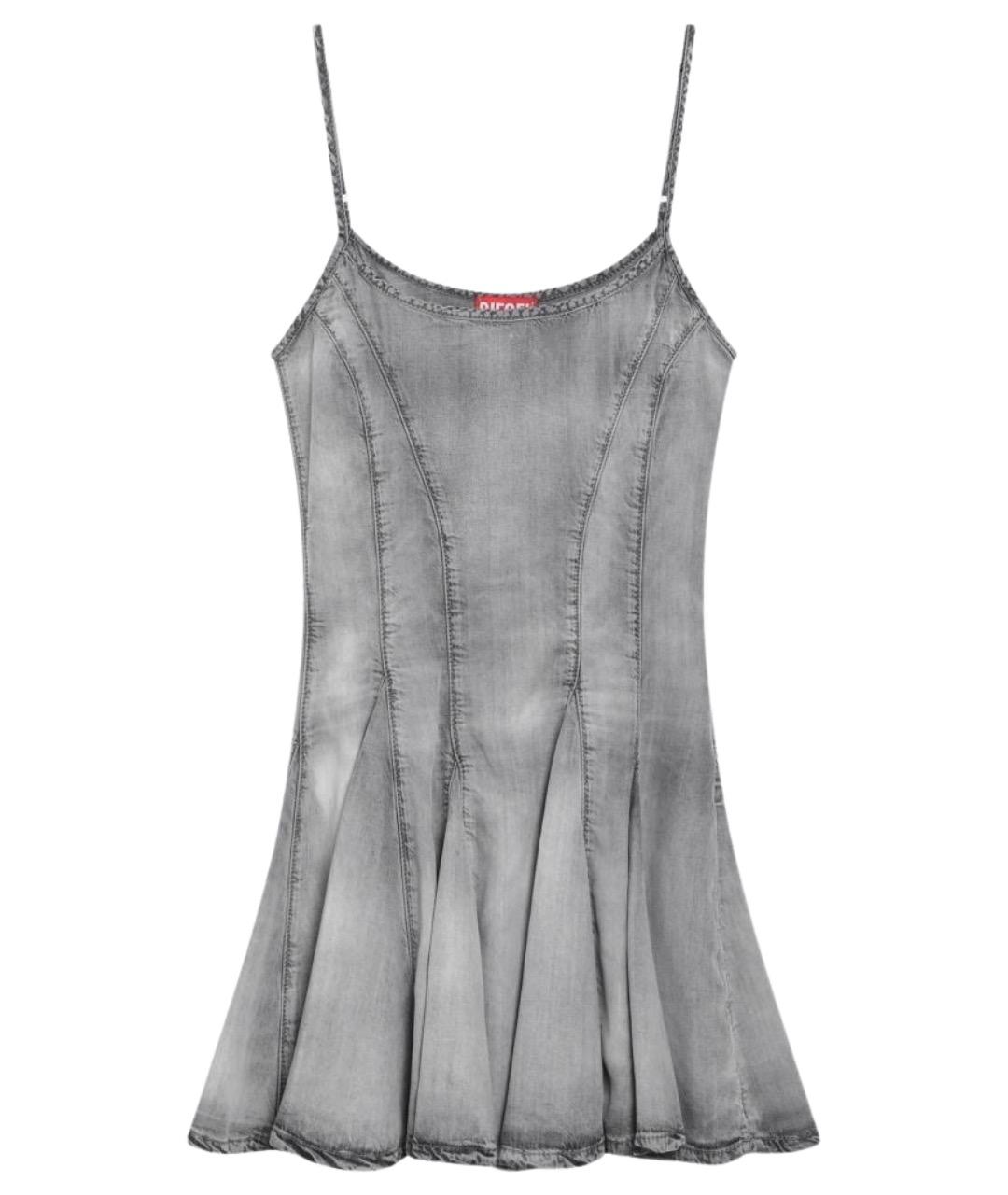 DIESEL Серое хлопковое повседневное платье, фото 1