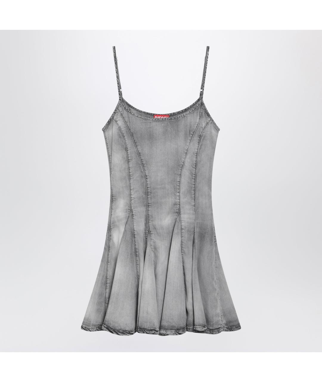 DIESEL Серое хлопковое повседневное платье, фото 3