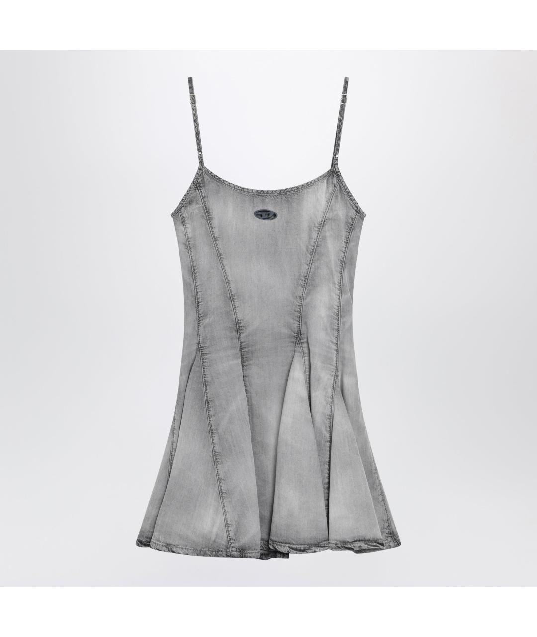 DIESEL Серое хлопковое повседневное платье, фото 2