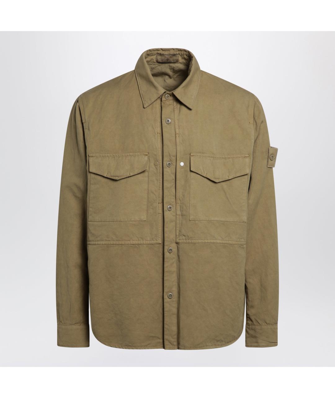 STONE ISLAND Бежевая хлопковая кэжуал рубашка, фото 3