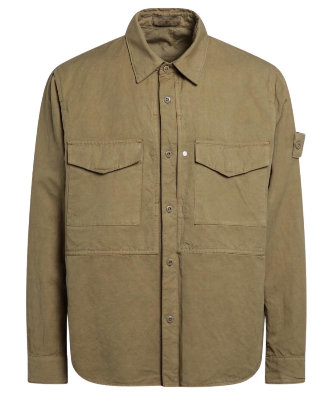 STONE ISLAND Бежевая хлопковая кэжуал рубашка, фото 1