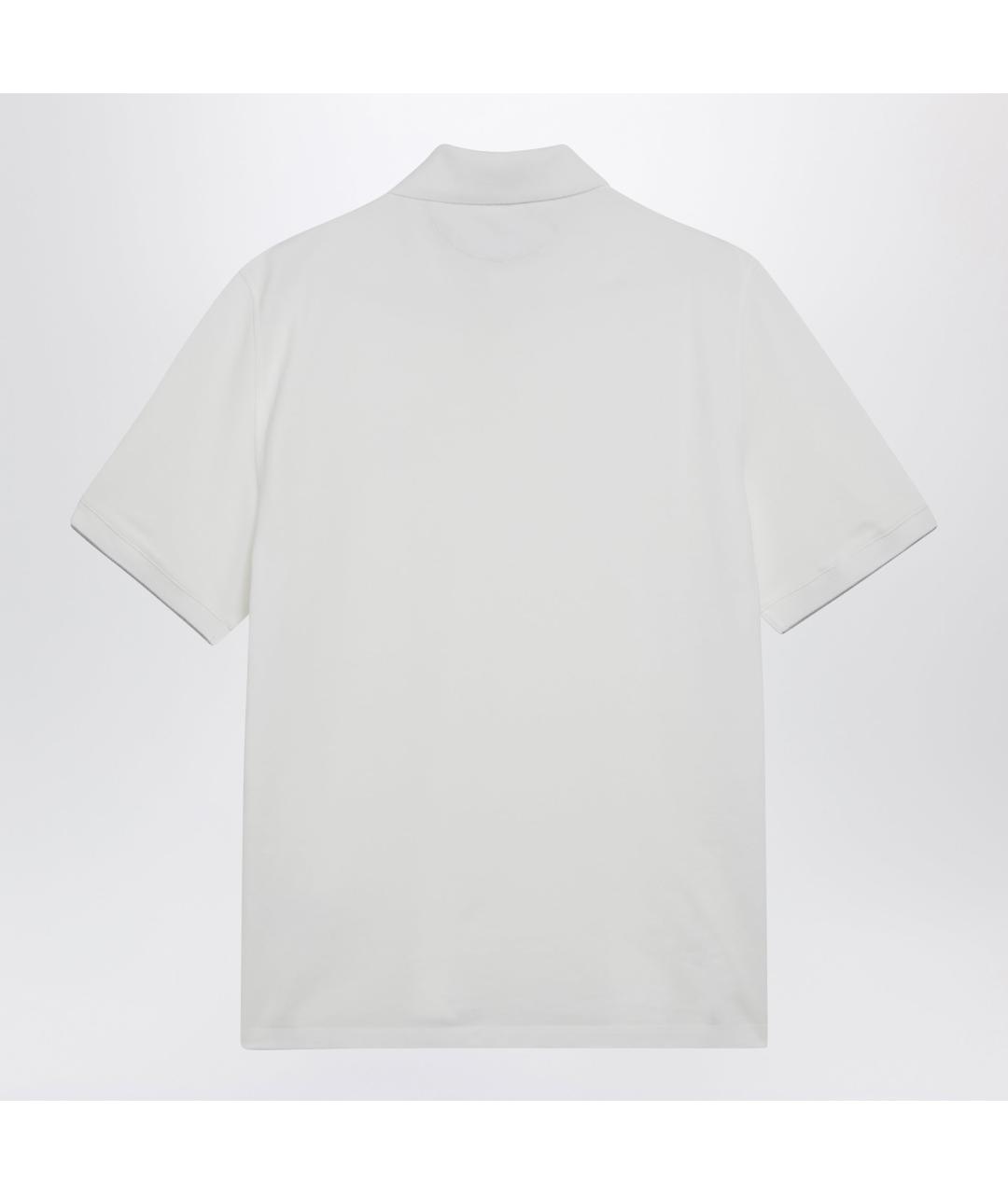 BRUNELLO CUCINELLI Белое хлопковое поло с коротким рукавом, фото 2
