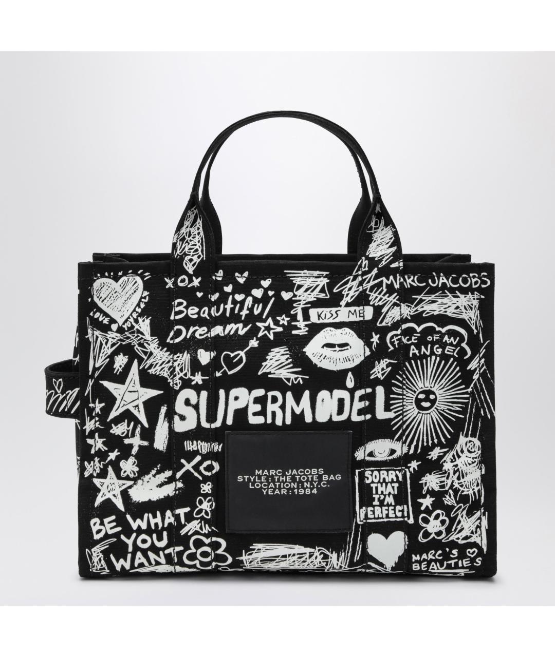 MARC JACOBS Черная хлопковая сумка тоут, фото 2