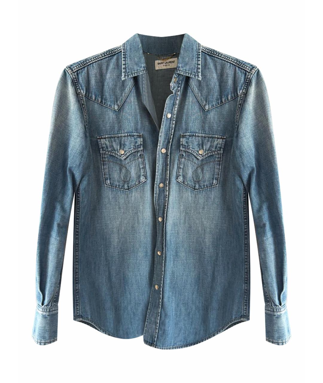 SAINT LAURENT Голубая деним рубашка, фото 1