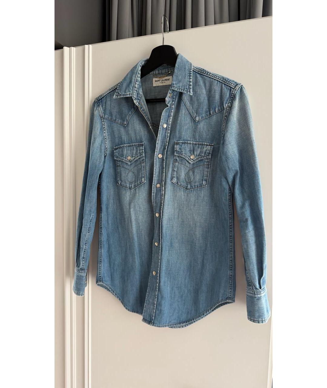 SAINT LAURENT Голубая деним рубашка, фото 5