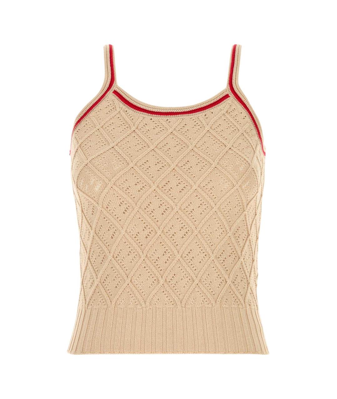 FENDI Бежевая хлопковая майка, фото 1