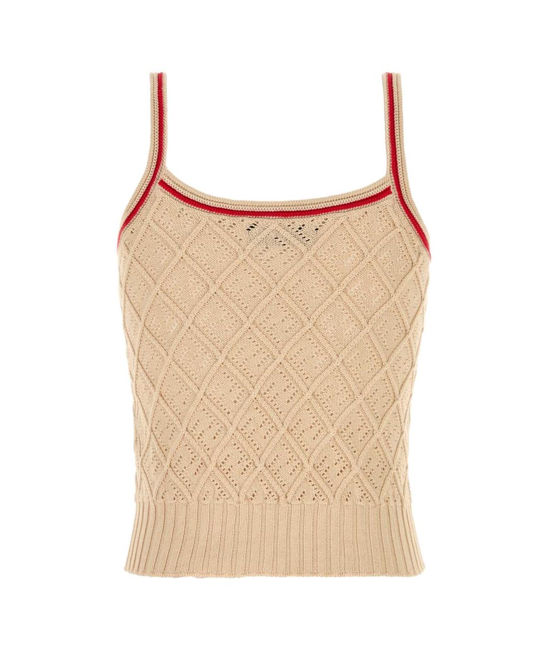 FENDI Бежевая хлопковая майка, фото 2