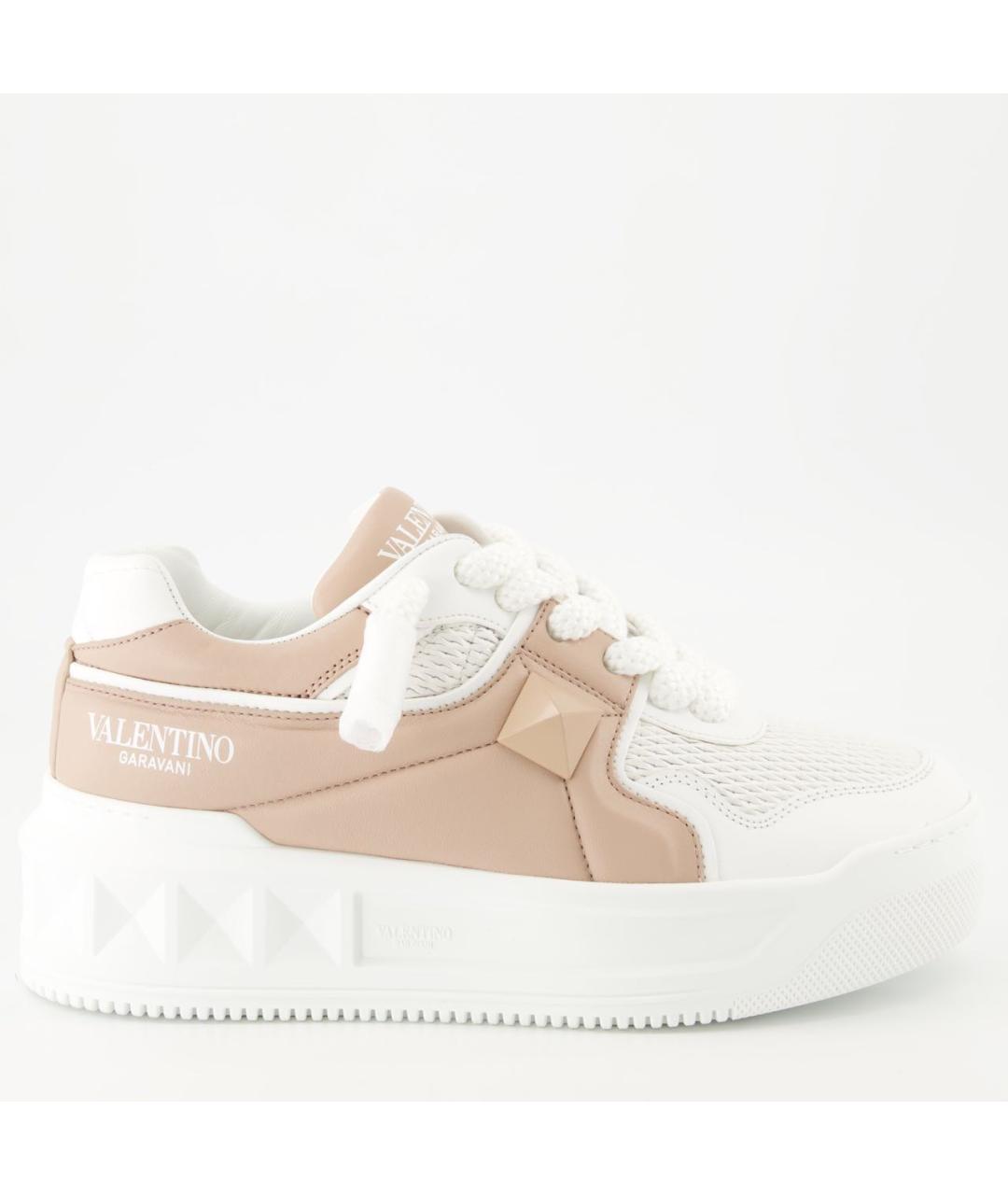 VALENTINO Бежевые кожаные кеды, фото 4