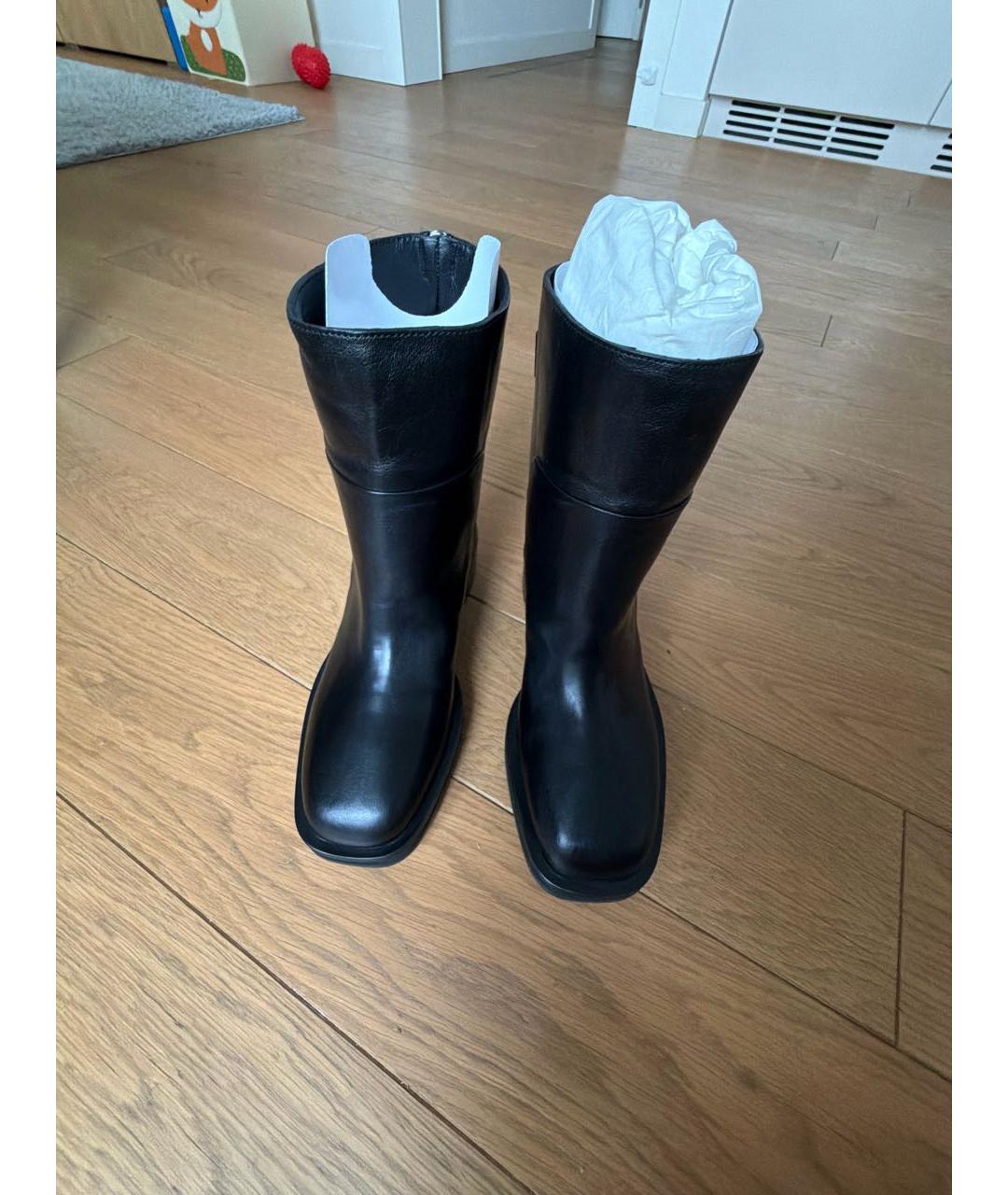 JIMMY CHOO Черные кожаные полусапоги, фото 2