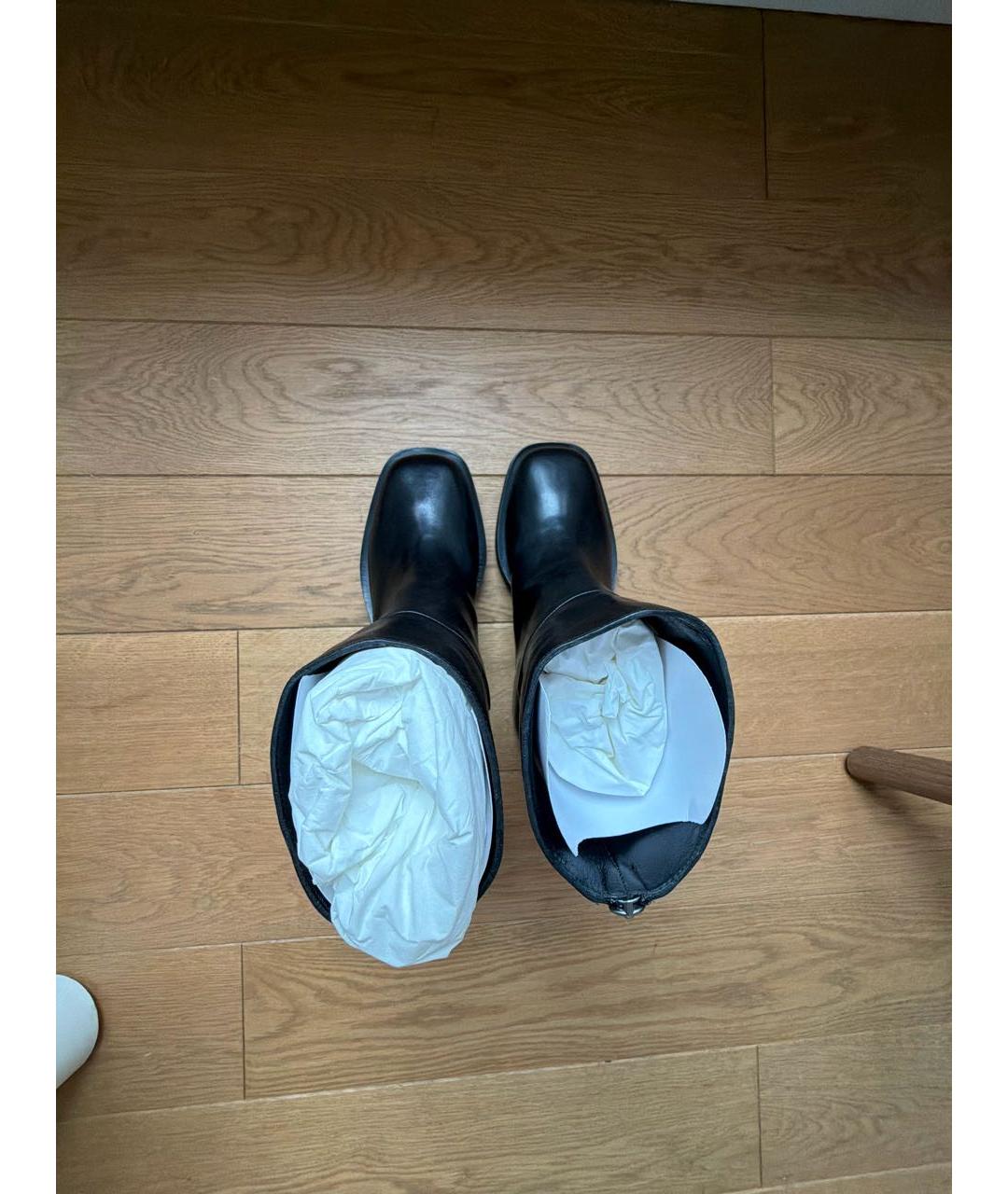 JIMMY CHOO Черные кожаные полусапоги, фото 3