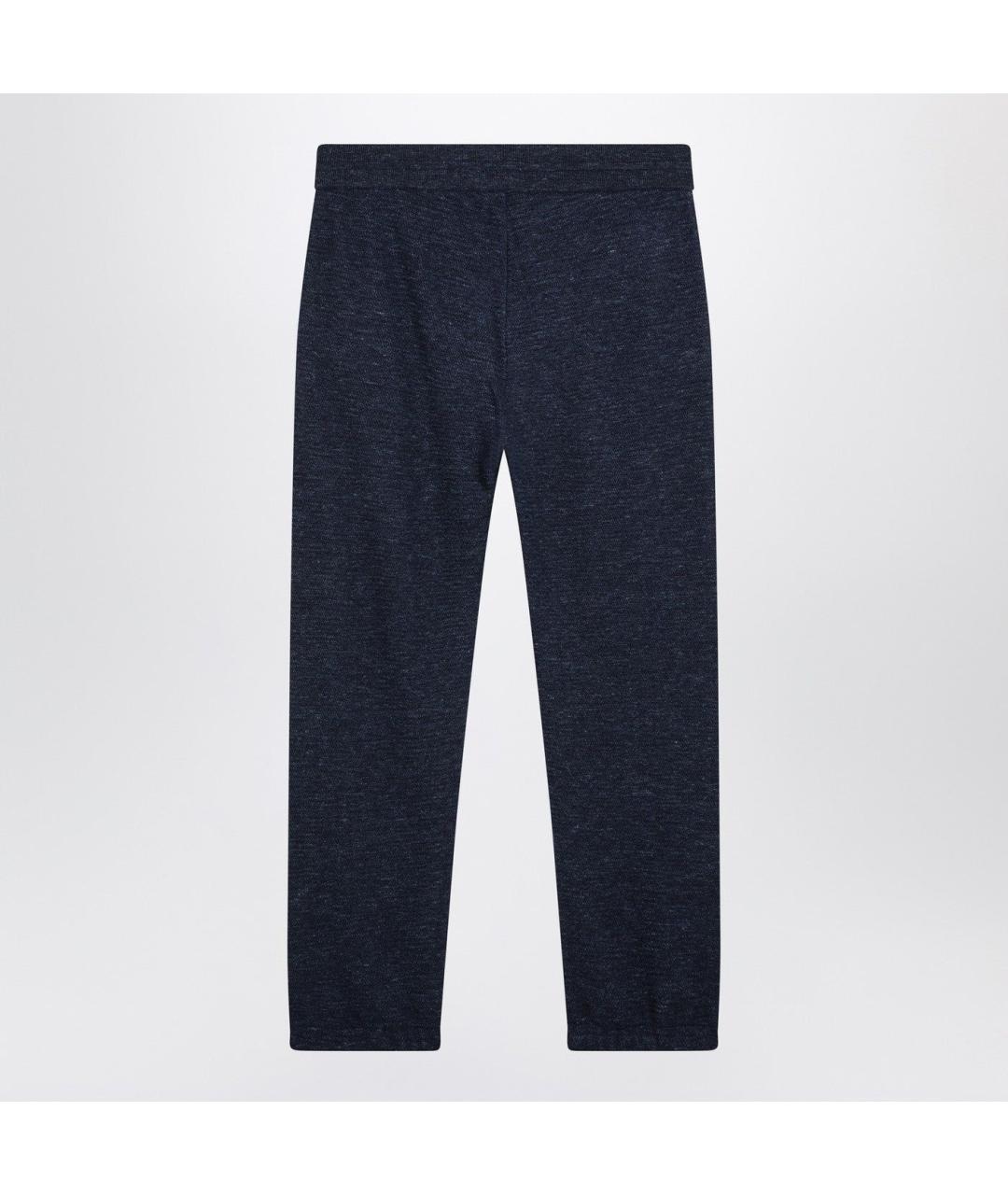 LORO PIANA Синие шерстяные повседневные брюки, фото 2