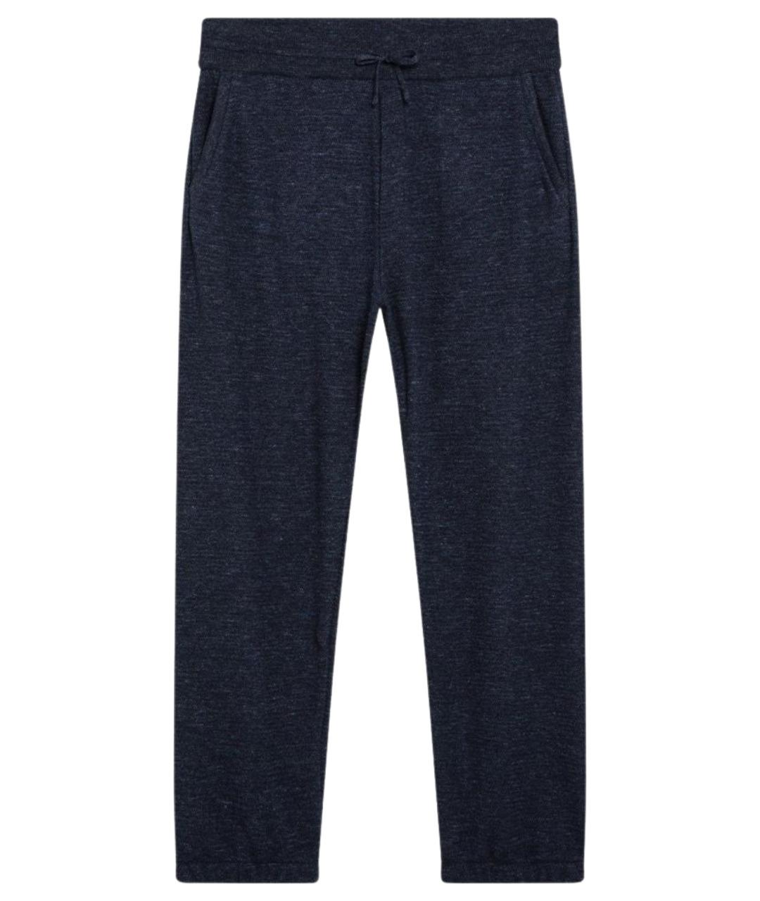 LORO PIANA Синие шерстяные повседневные брюки, фото 1