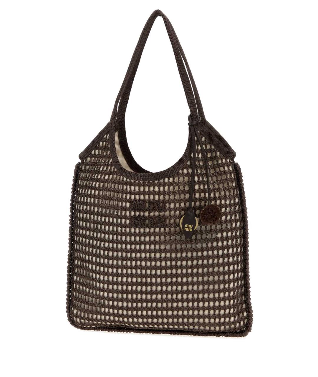 MIU MIU Коричневая тканевая сумка тоут, фото 2