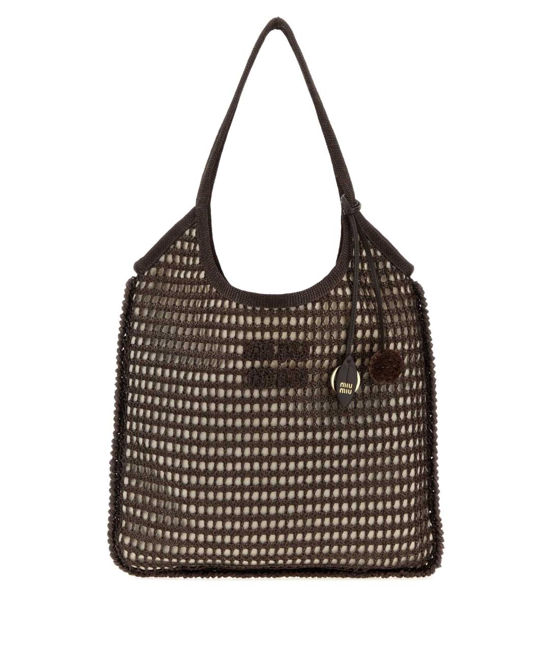 MIU MIU Коричневая тканевая сумка тоут, фото 1