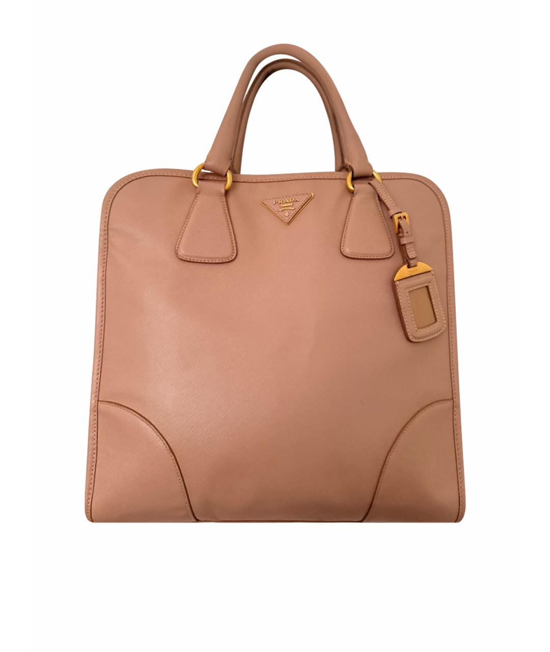 PRADA Бежевая кожаная сумка тоут, фото 1