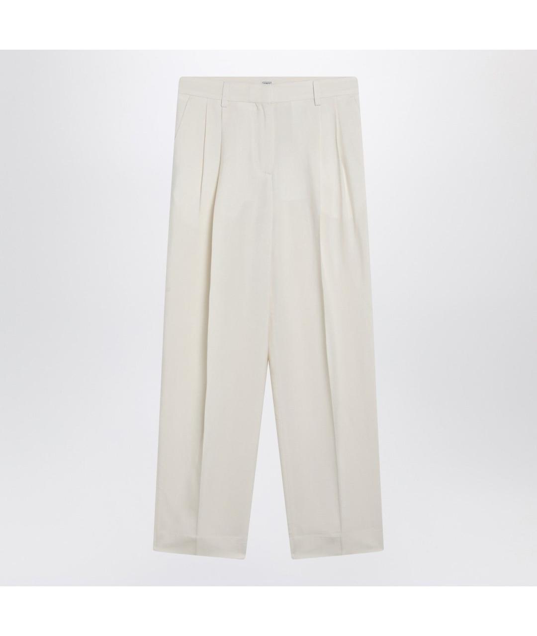 TOTEME Бежевые вискозные прямые брюки, фото 3