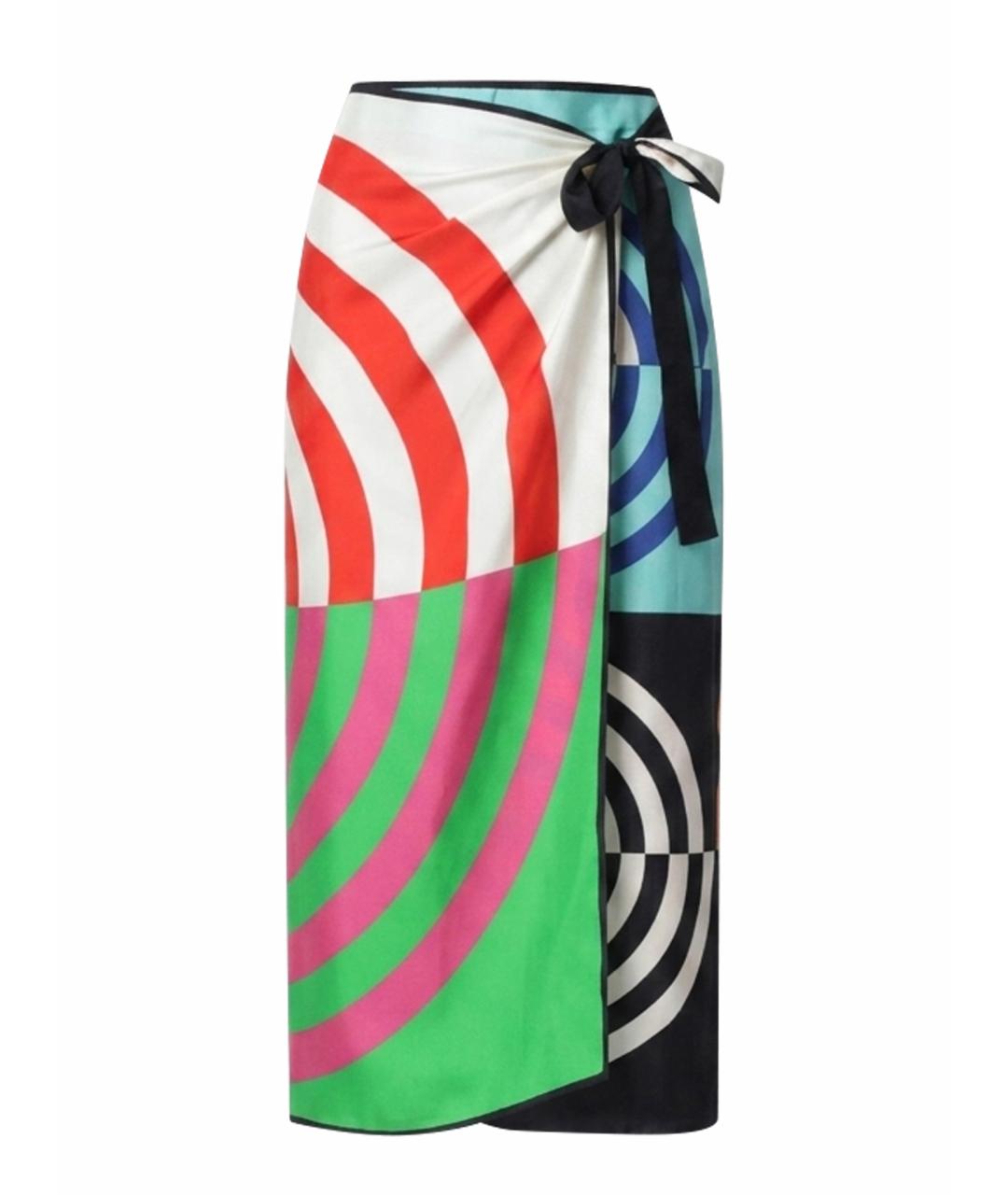 DRIES VAN NOTEN Мульти шелковая юбка миди, фото 1