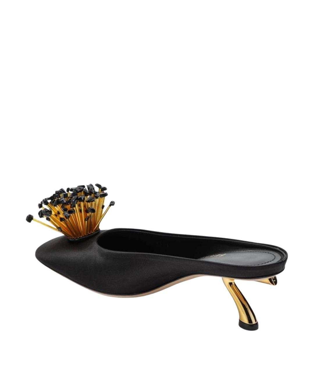FERRAGAMO Черные текстильные мюли, фото 2