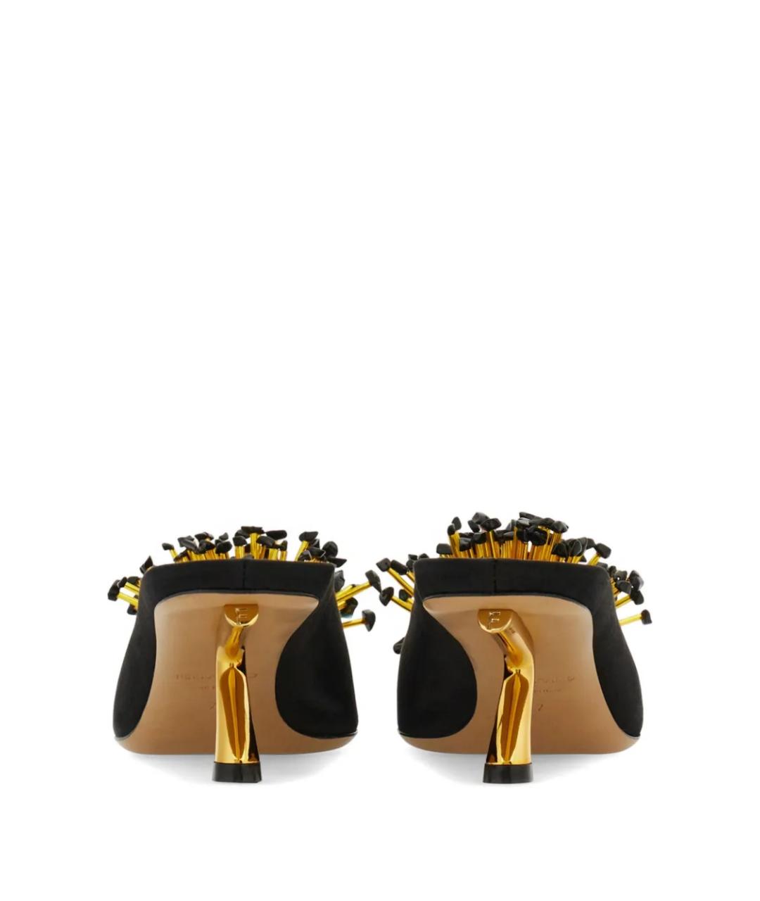 FERRAGAMO Черные текстильные мюли, фото 3